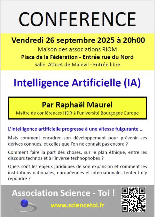 Photo de l'article : 26 septembre - Conférence 