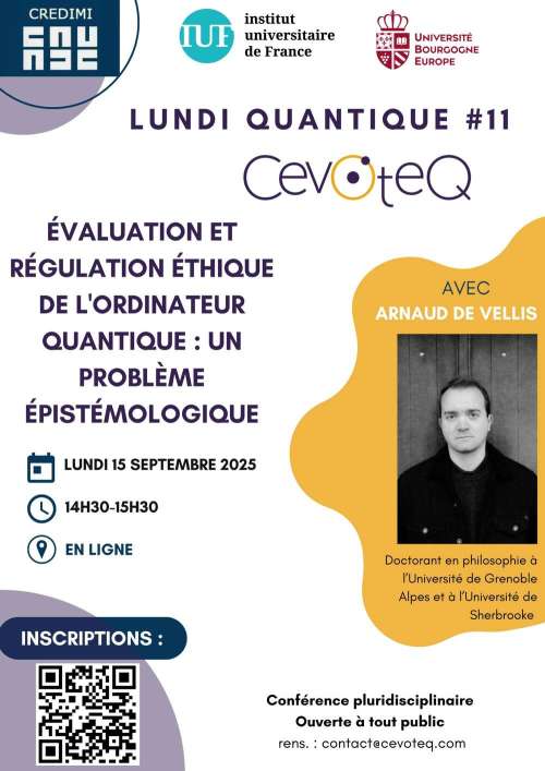 Photo de l'article : 15 septembre - Lundi Quantique #11 avec Arnaud de Vellis (en ligne)