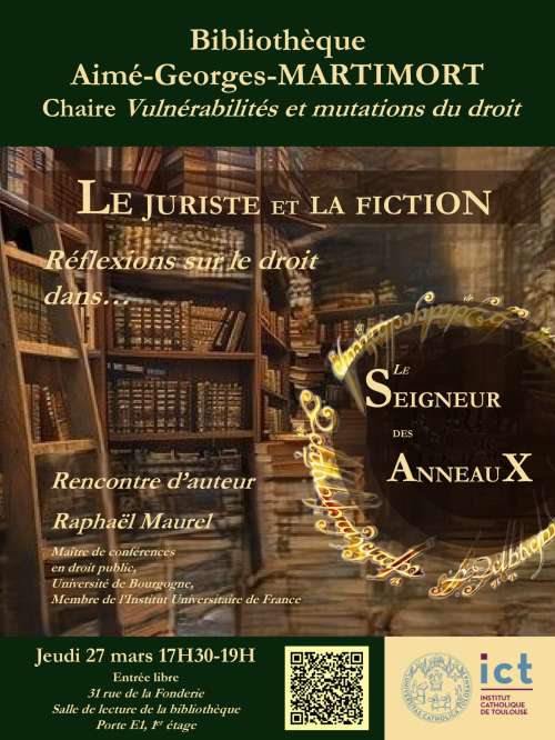 Photo de l'article : Conférence / rencontre - Le juriste et le fiction. Réflexions sur le droit dans le Seigneur des Anneaux
