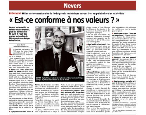 Photo de l'article : Article du Journal du Centre (Nevers), 25 février 2025