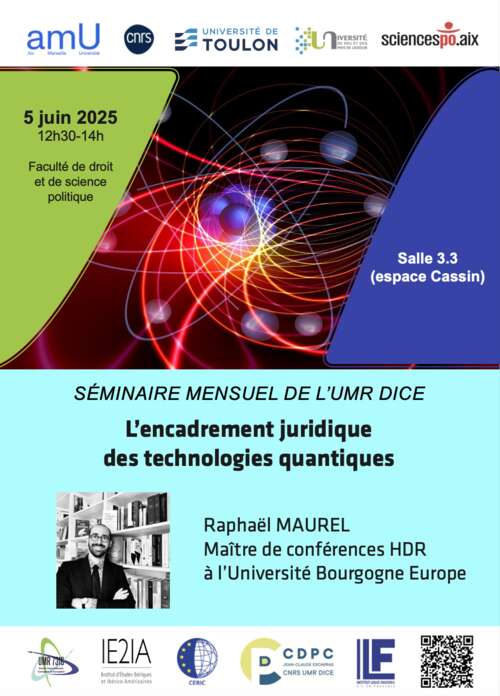 Photo de l'article : Conférence - L'encadrement juridique des technologies quantiques (Aix)