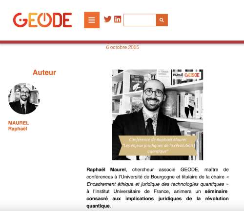 Photo de l'article : 15 octobre - Conférence 