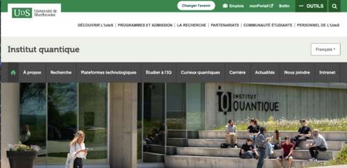 Photo de l'article : 28-29 septembre 2026 - Professeur invité à l'Institut Quantique de l'Université de Sherbrooke (Sherbrooke, QC, Canada)