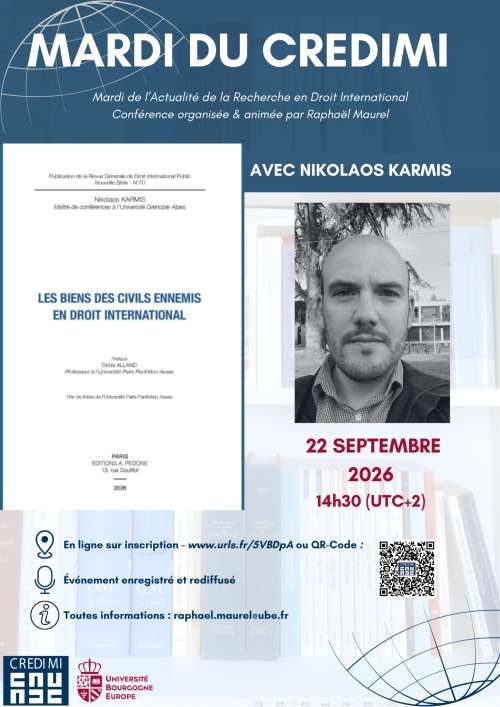 Photo de l'article : 22 septembre 2026 - MARDI du CREDIMI avec Nikolas Karmis (en ligne)