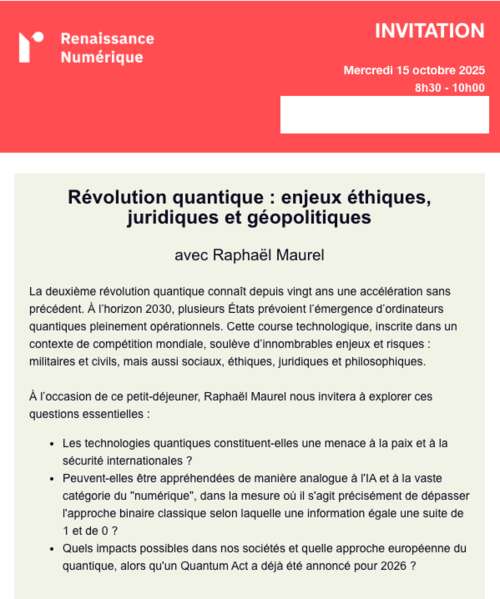 Photo de l'article : 15 octobre - Conférence/Rencontre - 