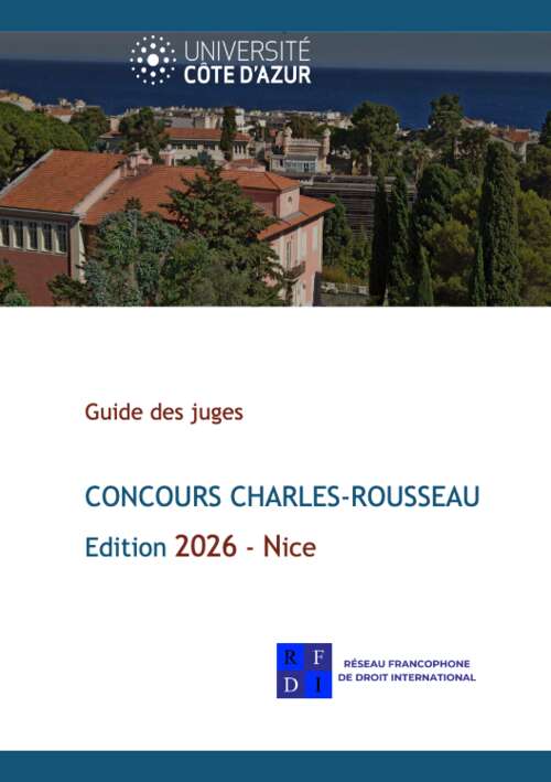 Photo de l'article : 3 au 10 mai 2026 - 41ème édition du Concours Charles-Rousseau de plaidoiries simulées en droit international (Nice)