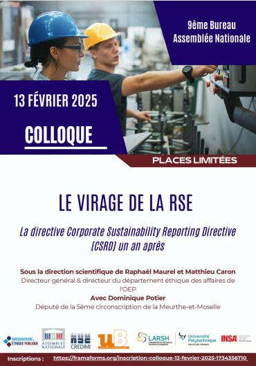 Photo de l'article : Intervention & organisation d'un colloque - La CSRD, sa transposition et ses enjeux