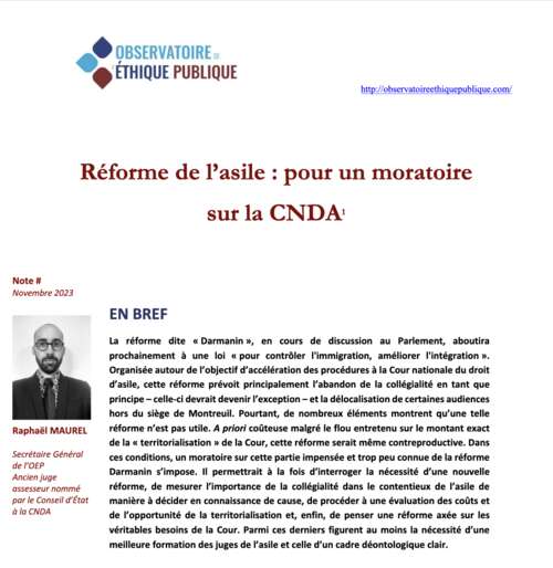 Photo de l'article : Réforme de l'asile : pour un moratoire sur la CNDA